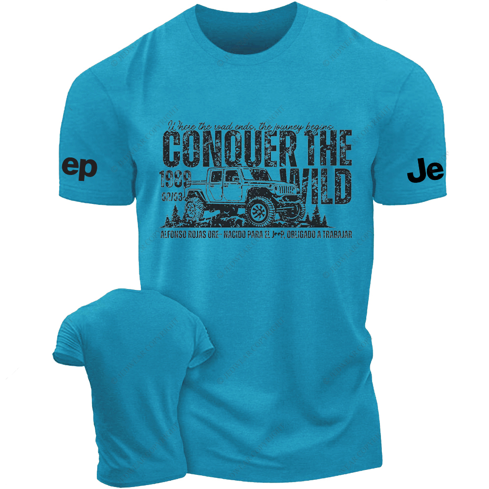 Vintage  Conquer The Wild  Car Lovers Enthusiasts Jp T-Shirt