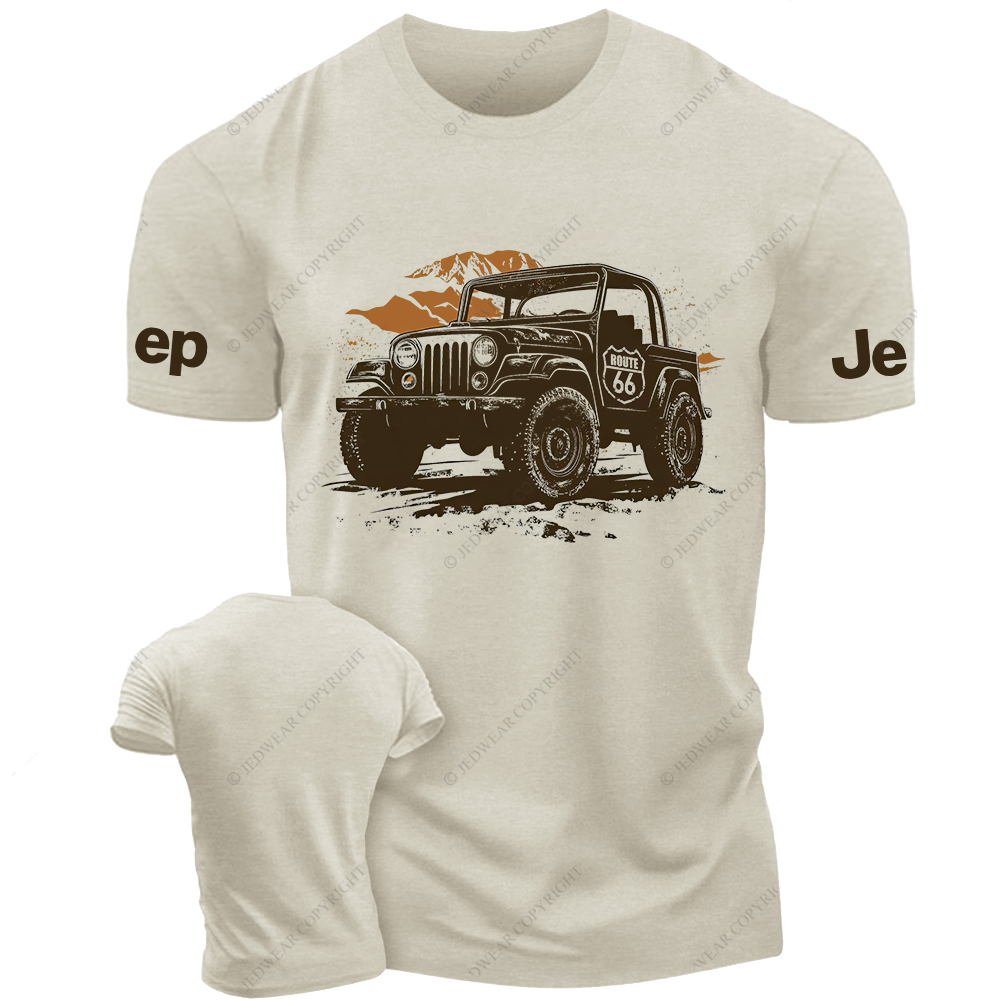 Vintage Retro Route 66 Classic Off Road Car  Desert Mountain Jp T-Shirt