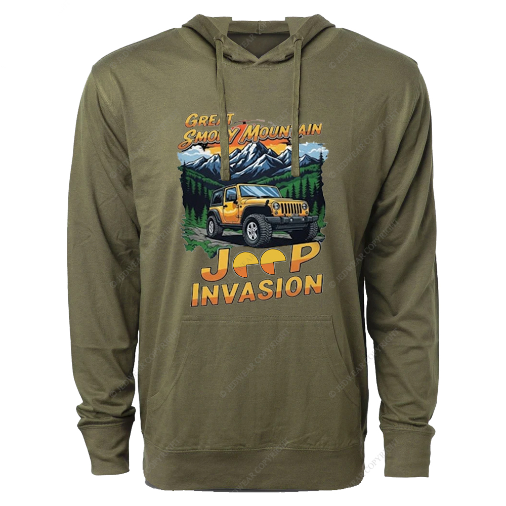 Great Smoky Mountain Invasion Sun Tree Vintage Style Jp Oversized Lightweight Hoodie