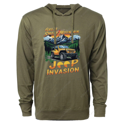 Great Smoky Mountain Invasion Sun Tree Vintage Style Jp Oversized Lightweight Hoodie