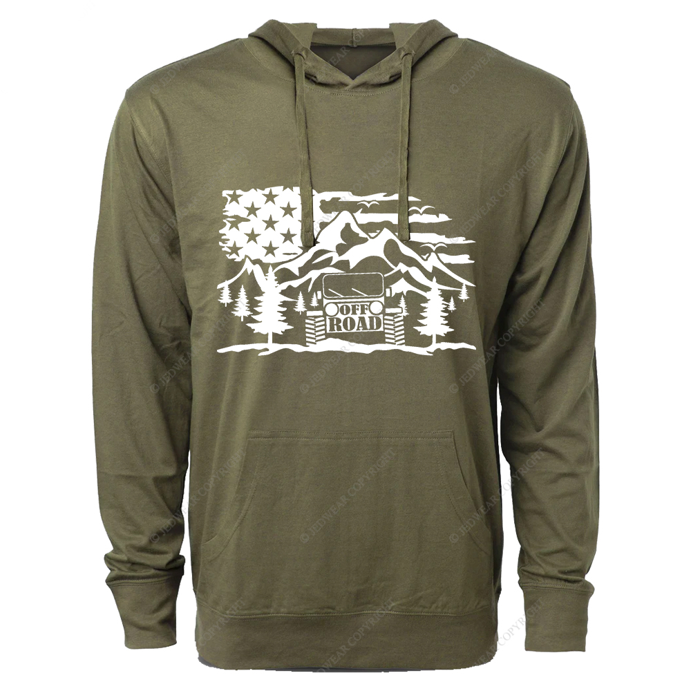 Off-Road Scene Truck Forest  4x4 Jp Oversized Lightweight Hoodie