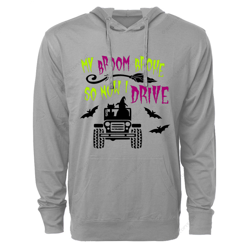 Halloween My Broom Broke So Now I Drive Jp Oversized Lightweight Hoodie