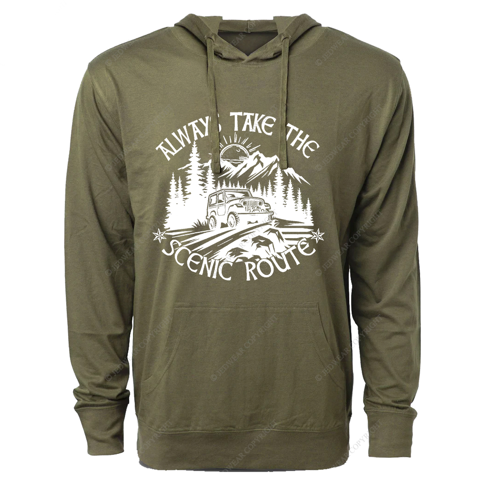 Always Take The Scenic Route Jp Oversized Lightweight Hoodie