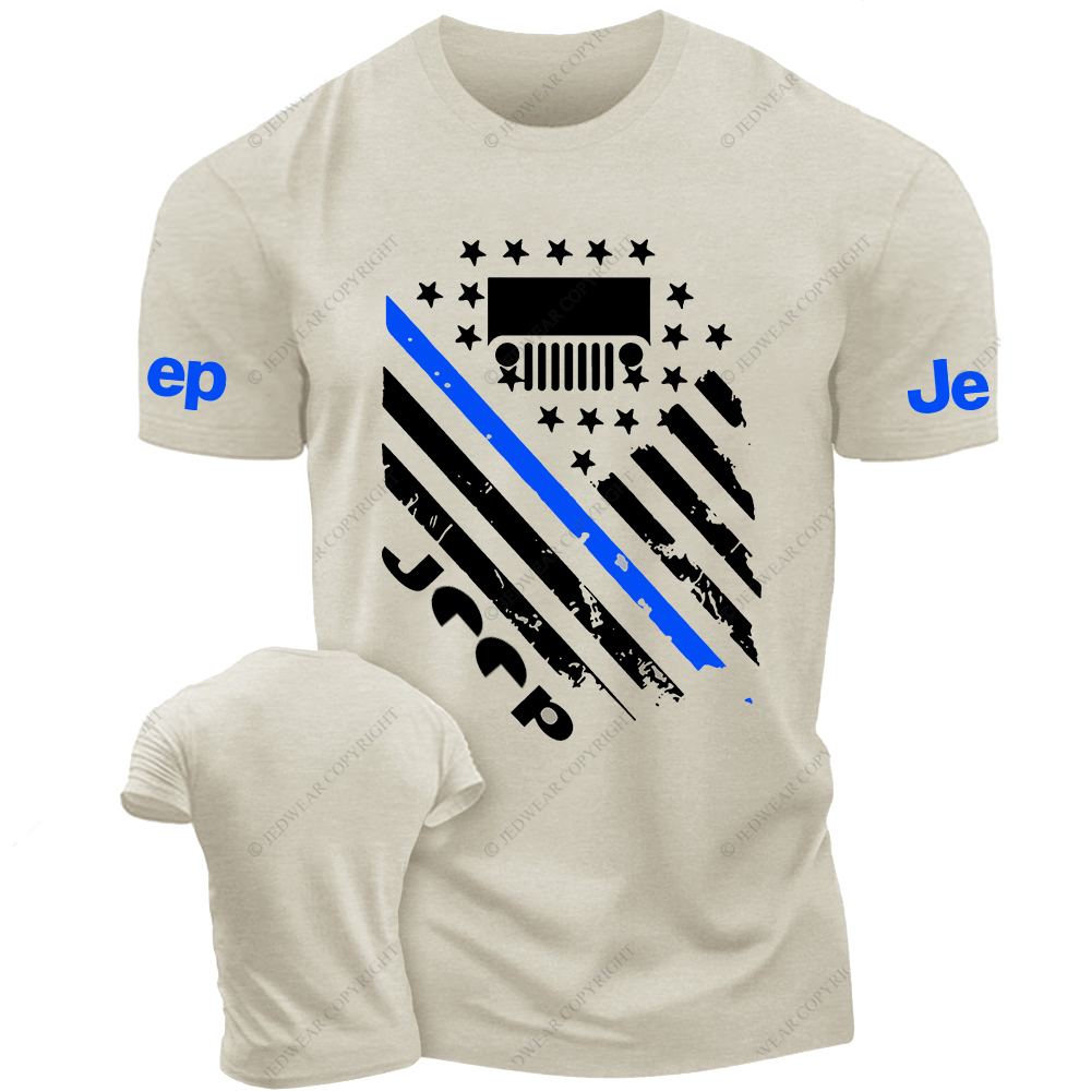 American Flag Star The Blue Line Police Jp T-Shirt