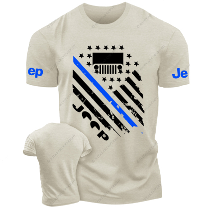 American Flag Star The Blue Line Police Jp T-Shirt
