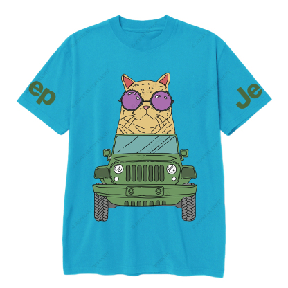Cat Wearing Sunglasses Riding Car on Mouse Pad Jp T-Shirt
