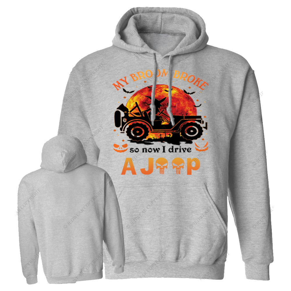 Halloween Pumpkin Bat My Broom Broke So Now I Drive A Car Jp Oversized Hoodie