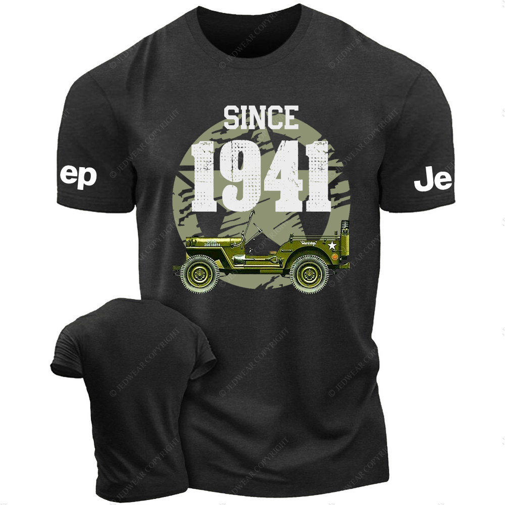 Military Star Army Green Car Since 1941 JP T-Shirt