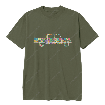 Folk Art Print Gladiator Truck Jp T-Shirt
