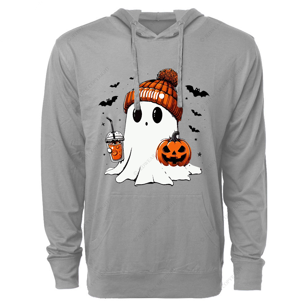 Halloween Ghost Pumpkin Coffee Jp Oversized Lightweight Hoodie