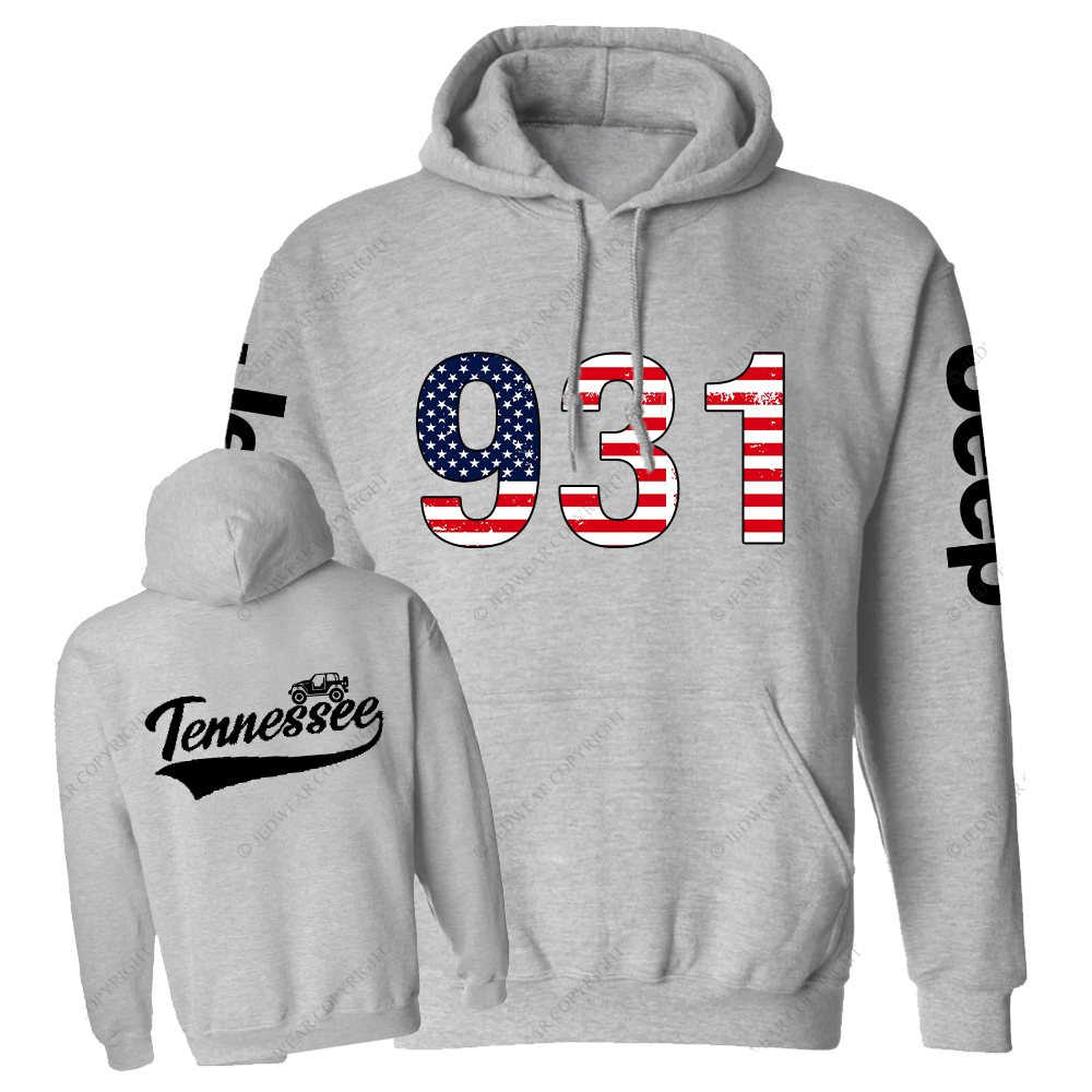 Tennessee Area Codes 931 American Flag  Jp Oversized Hoodie