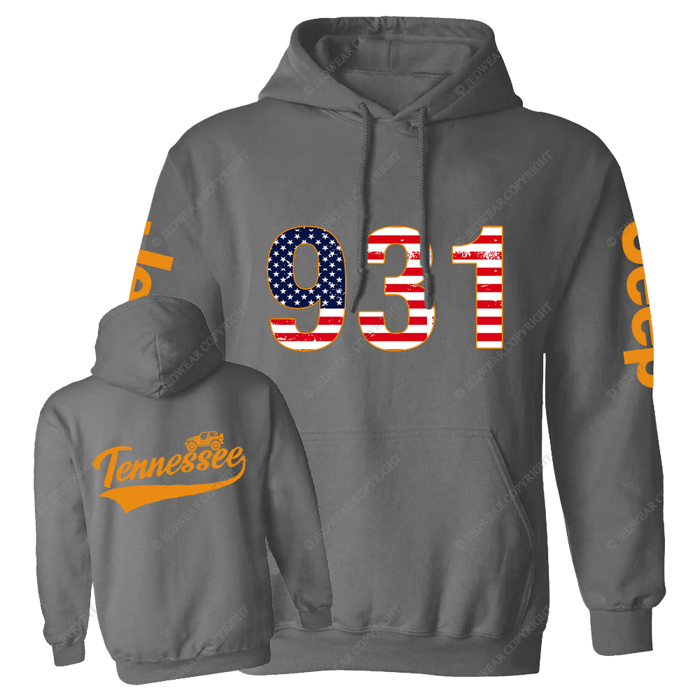 Tennessee Area Codes 931 American Flag  Jp Oversized Hoodie