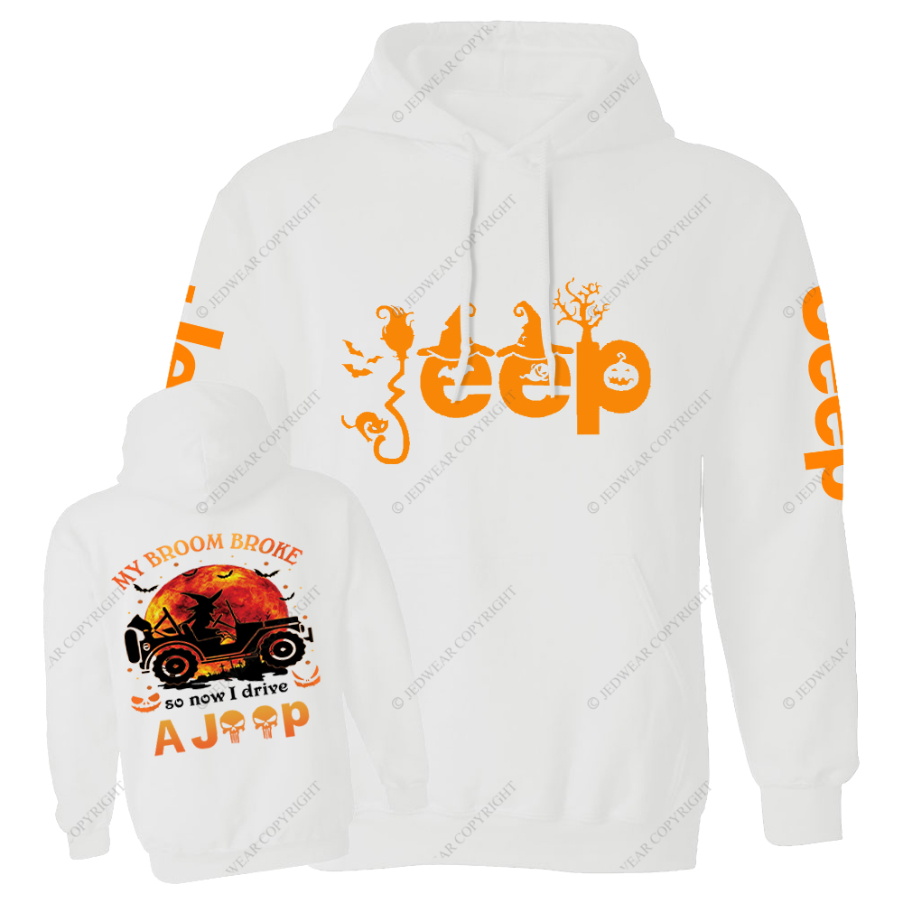 Halloween My Broom Broke So Now I Drive A Car Front And Rear Design Jp Casual Hoodie