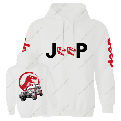 Dinosaur On The Back Of An Off-Road Vehicle Jp Casual Hoodie