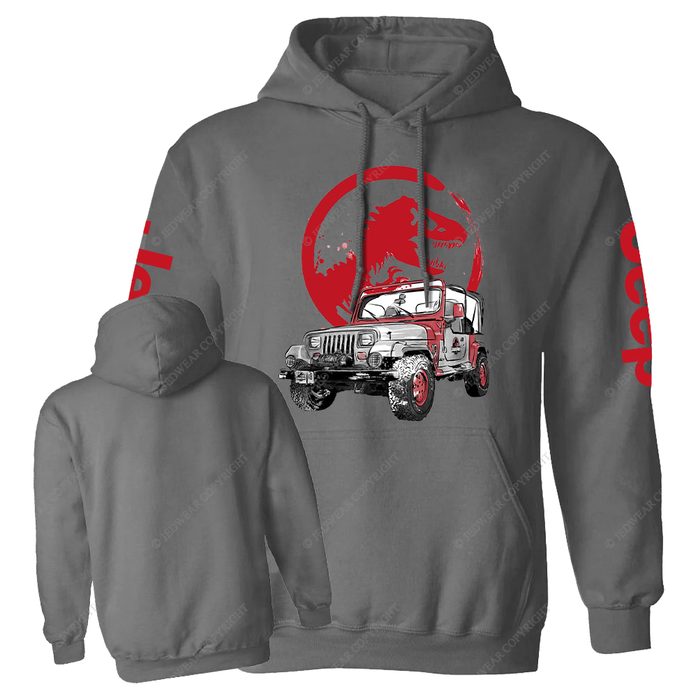 Dinosaur On The Back Of An Off-Road Vehicle Jp  Casual Hoodie