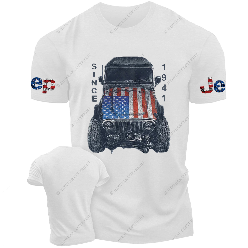 Looking Down At The Car American Flag Jp T-Shirt