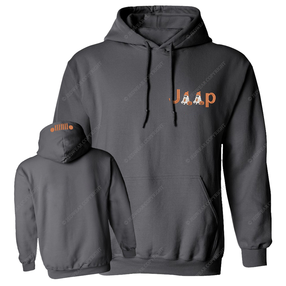 Halloween Pumpkin Ghosts Jp Embroidered Casual Hoodie