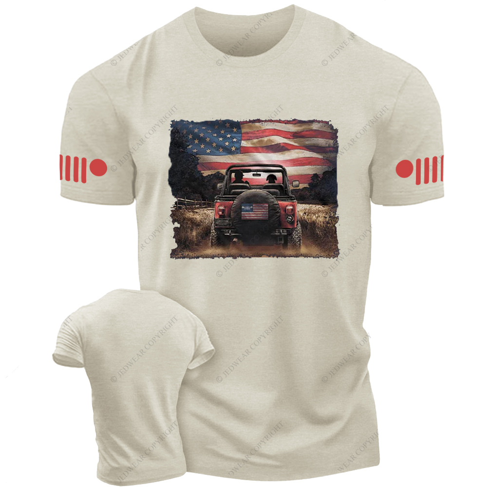 Country Road American Flag Dog Jp T-Shirt