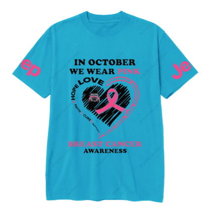 In October We Wear Pink Breast Cancer Awareness Jp T-shirt