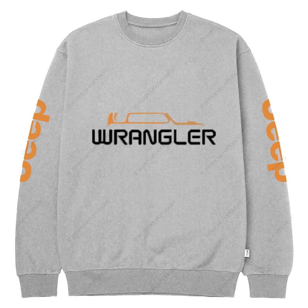 Jp Wrangler Orange Silhouette Jp Crew Neck Sweatshirt