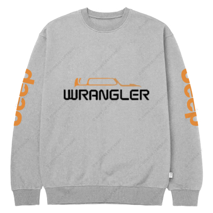 Jp Wrangler Orange Silhouette Jp Crew Neck Sweatshirt