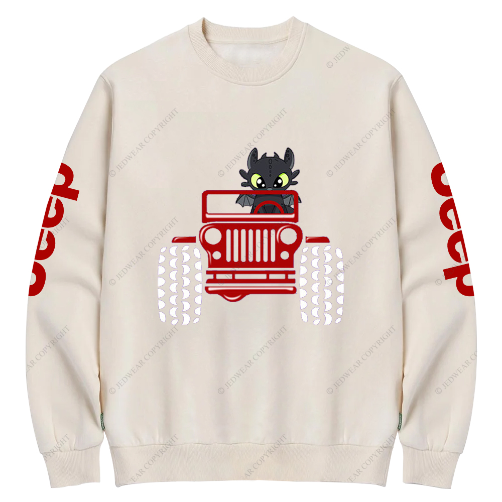 Halloween A Little Bat Is Driving A Car Jp Crew Neck Sweatshirt