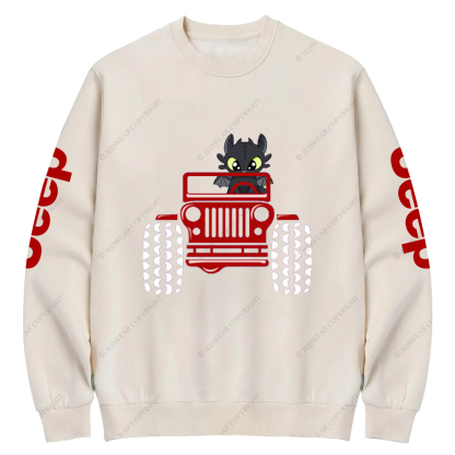 Halloween A Little Bat Is Driving A Car Jp Crew Neck Sweatshirt