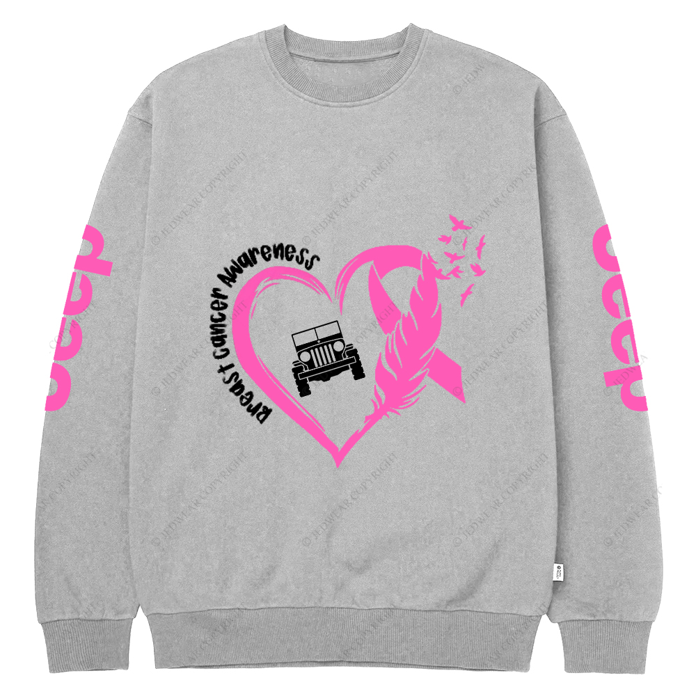 Breast Cancer Awareness Love Butterfly Jp Crew Neck Sweatshirt