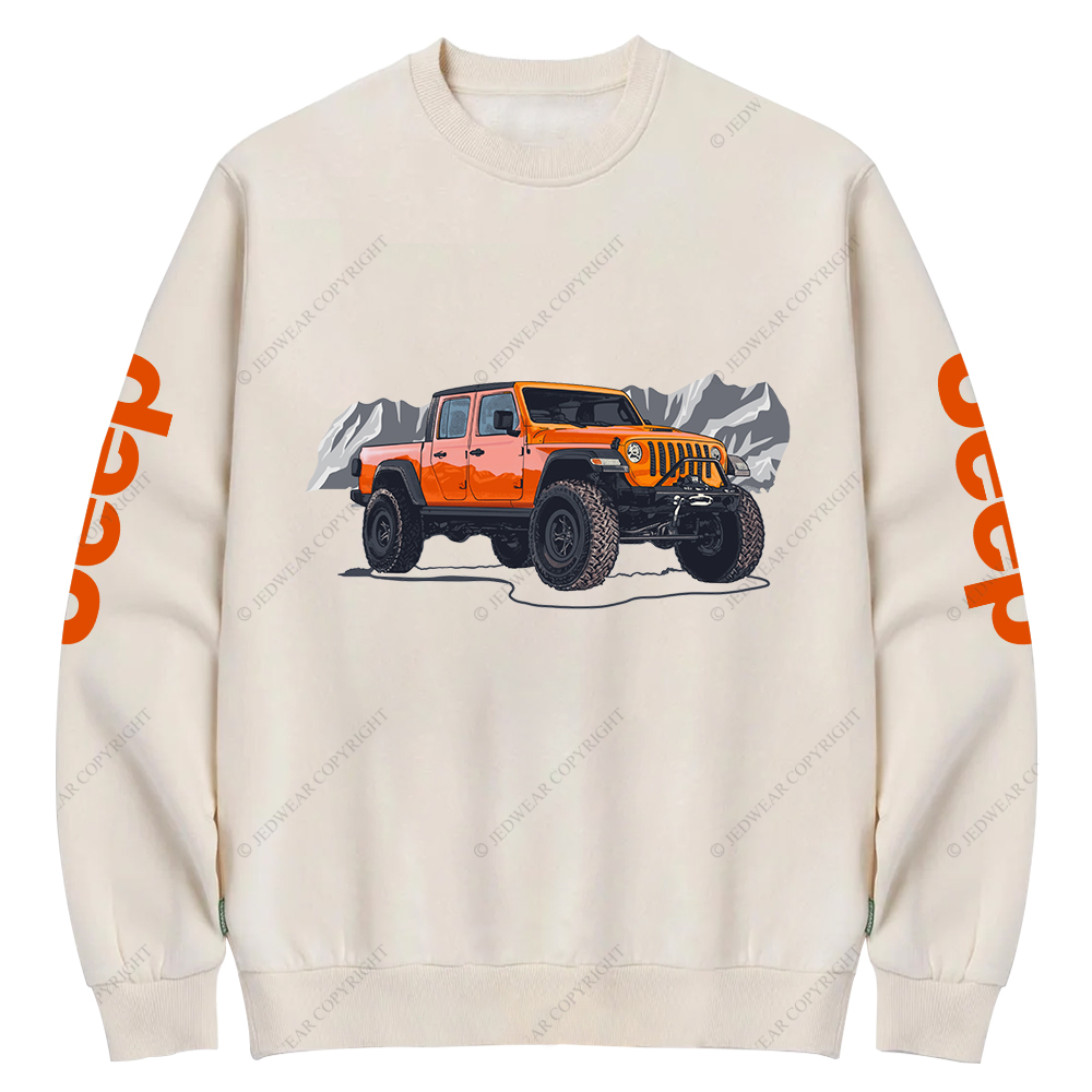 Truck Driving On Mountain Road Four-Wheeler Jp Crew Neck Sweatshirt