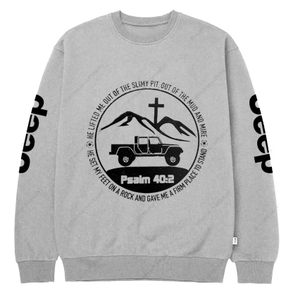 Religion The Lifted Me Out Of The Slimy Pit Psalm 40:2 Jp Crew Neck Sweatshirt