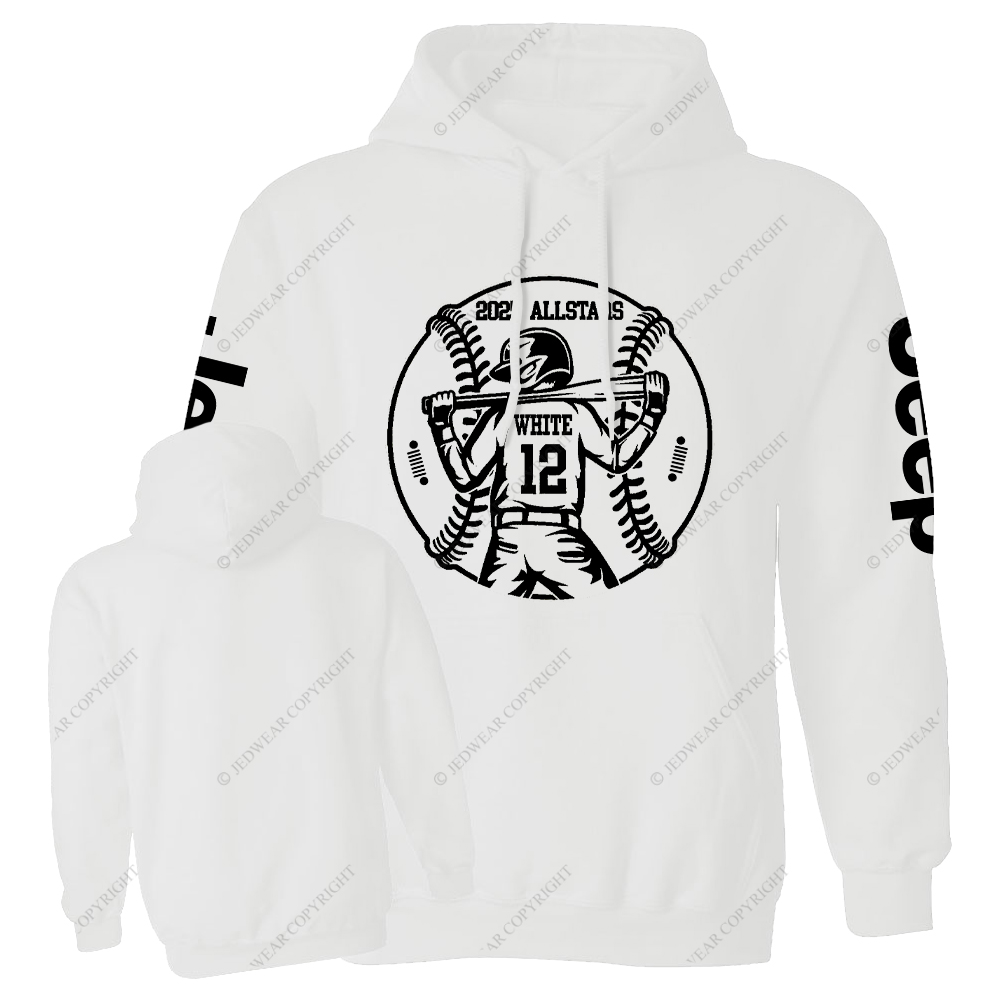 2025 Allstars White 12 Baseball Jp Casual Hoodie