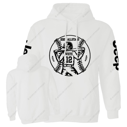 2025 Allstars White 12 Baseball Jp Casual Hoodie