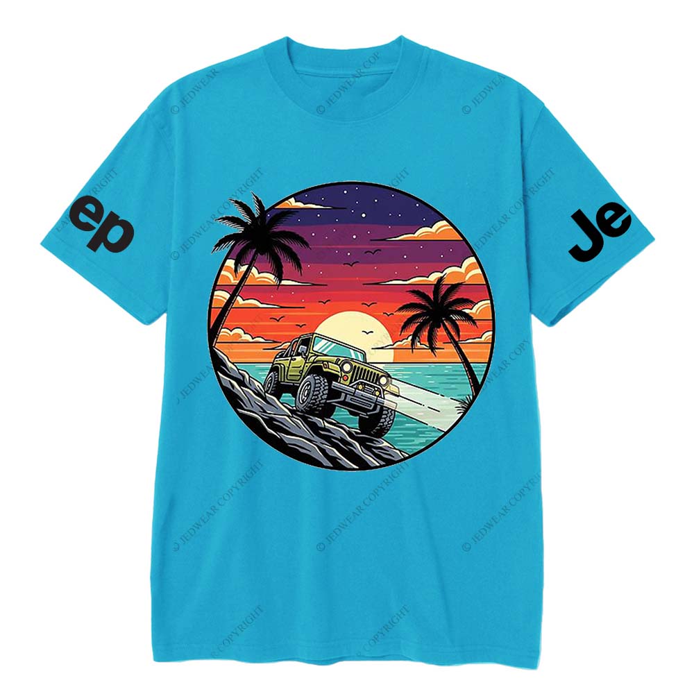 Pattern of Jp Galloping in Breathtaking Coastal Sunset and Palm Tree Scenery Jp T-Shirt