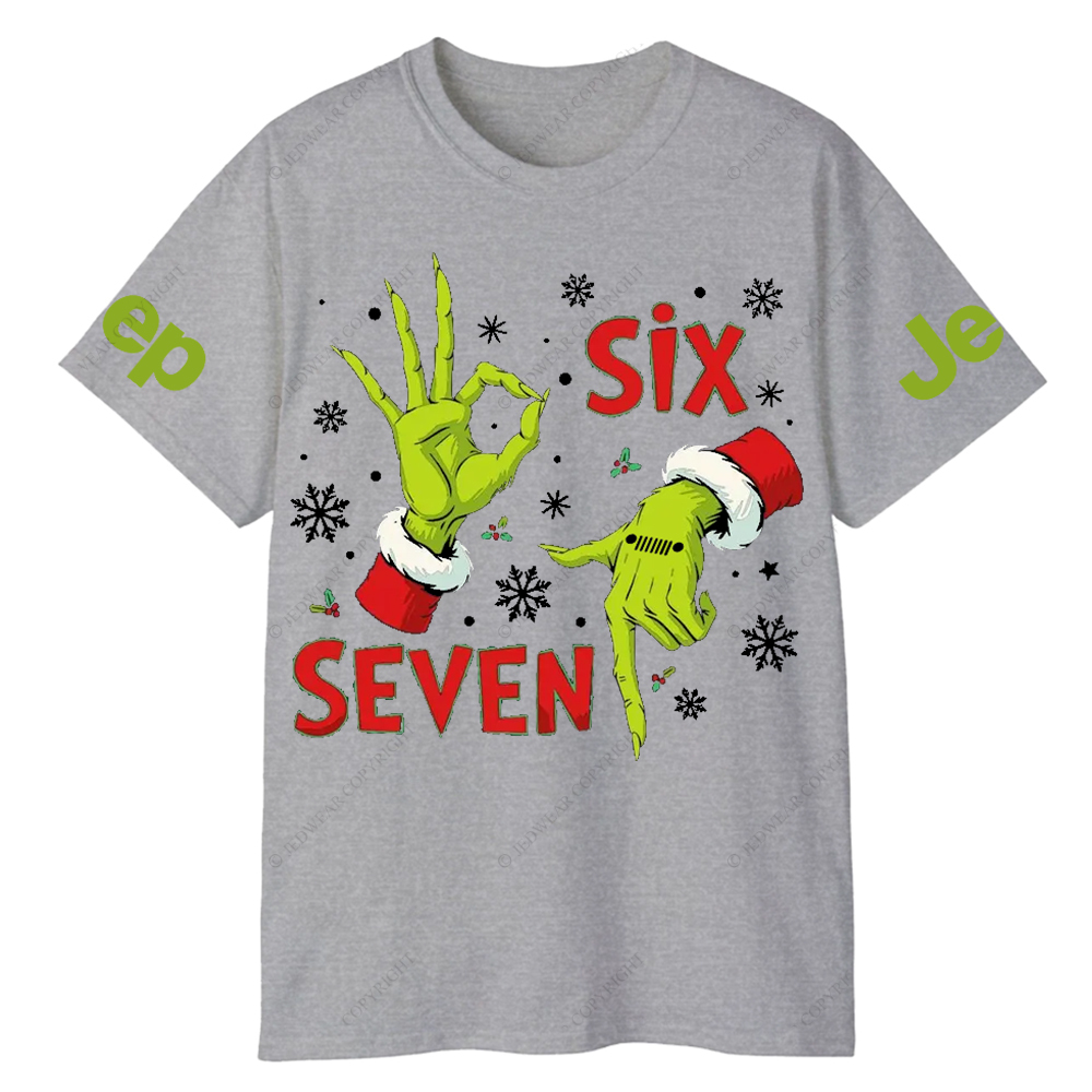 Viral Six Seven Christmas Meme Funny Internet Joke  Jp T-Shirt