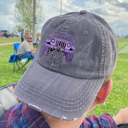 Girl Purple Car Bling Bling Jp Baseball Cap
