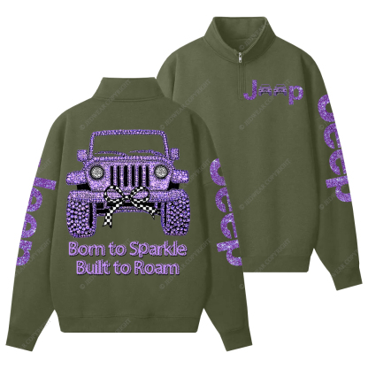 Girl Purple Car Bling Bling Jp Half-Zip Jacket Sweatshirt