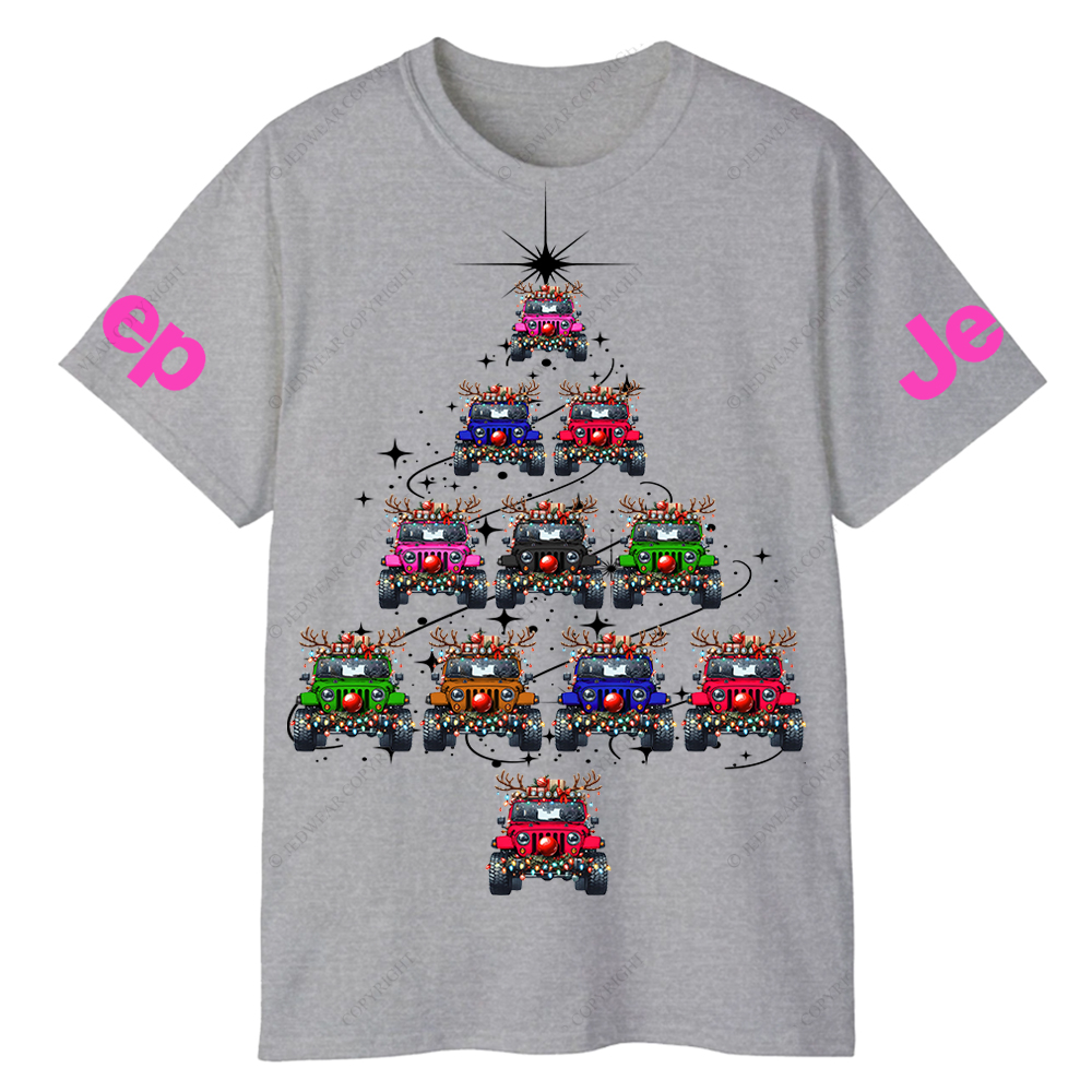 Colorful Lights Merry Christmas Tree Jp T-Shirt