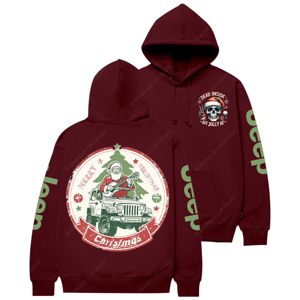 Dead Inside But Jolly Af Merry Christmas Jp Casual Hoodie