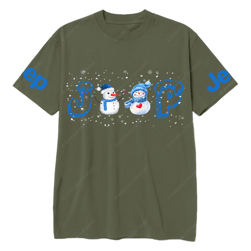 Merry Christmas Snowman Blue Jp T-Shirt
