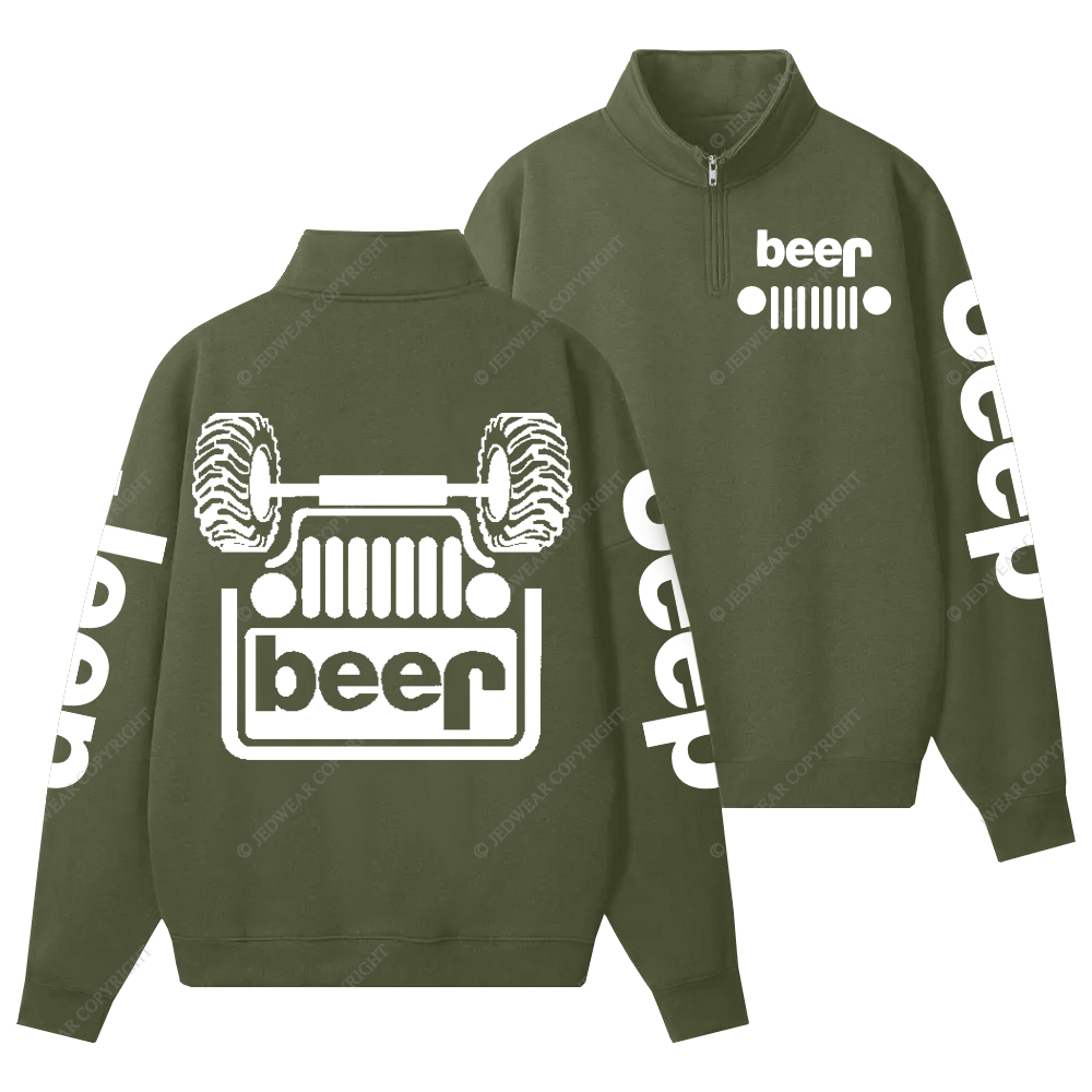 Funny Retro Beer Lover Jp Half-Zip Jacket Sweatshirt