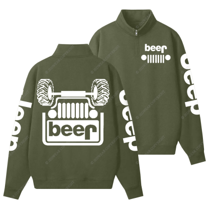 Funny Retro Beer Lover Jp Half-Zip Jacket Sweatshirt