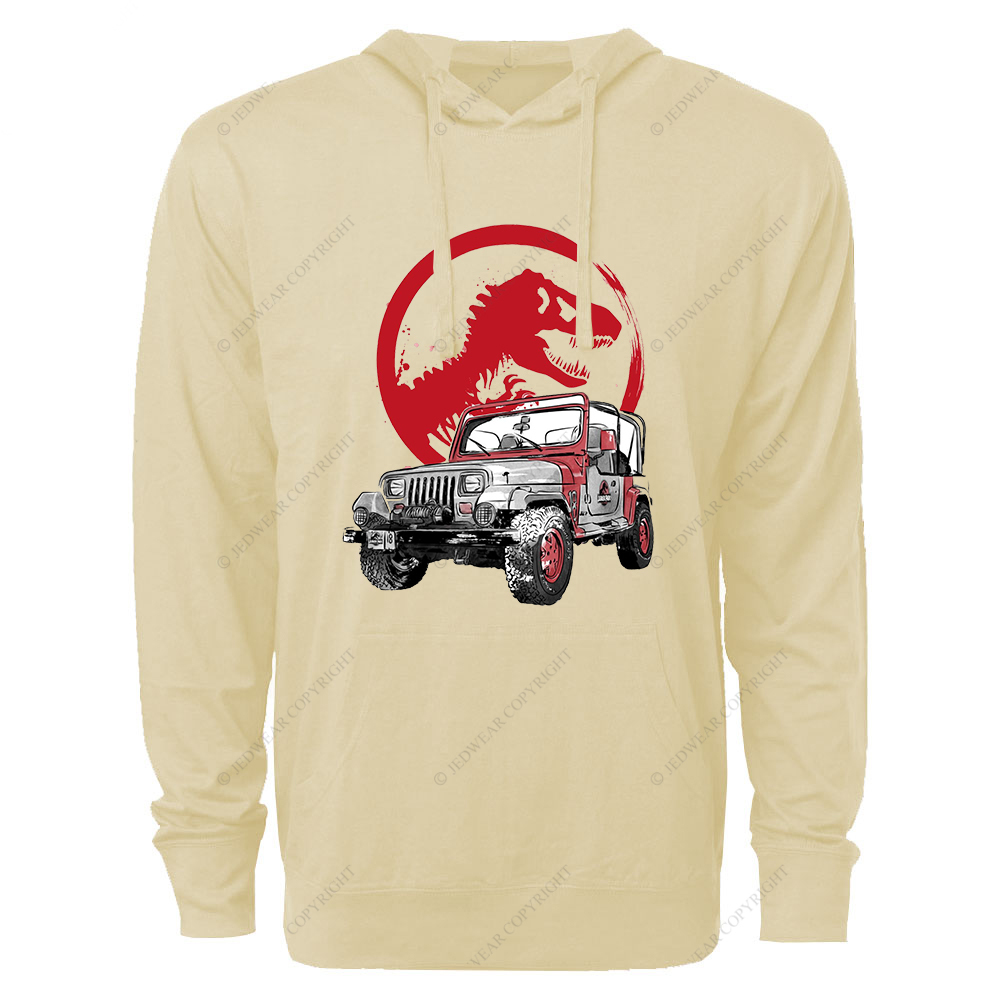 Dinosaur On The Back Of An Off-Road Vehicle Jp Oversized Lightweight Hoodie