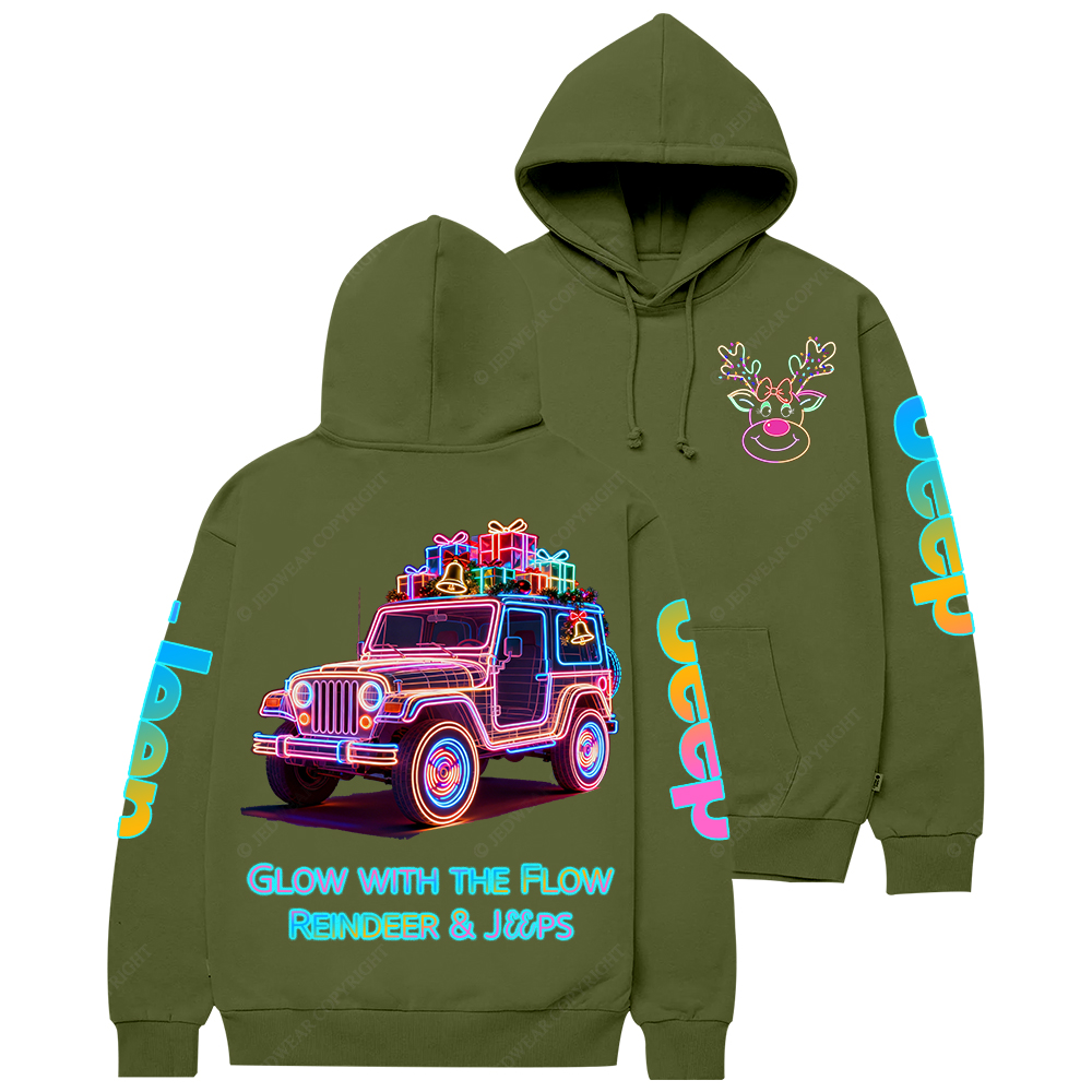 Glow With The Flow Reindeer Jp Casual Hoodie