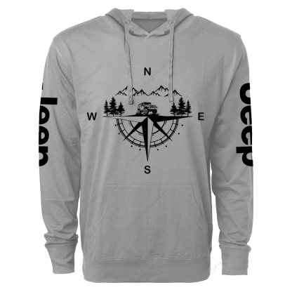 Compass Mountains And Trees Jp Lightweight Hoodie
