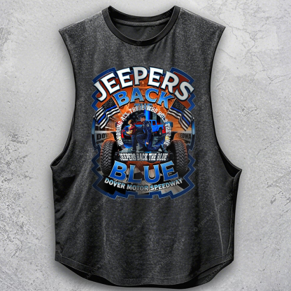 Police Honoring All Those Who Hold The Line Jeepers Back The Blue Jp - Men Tank