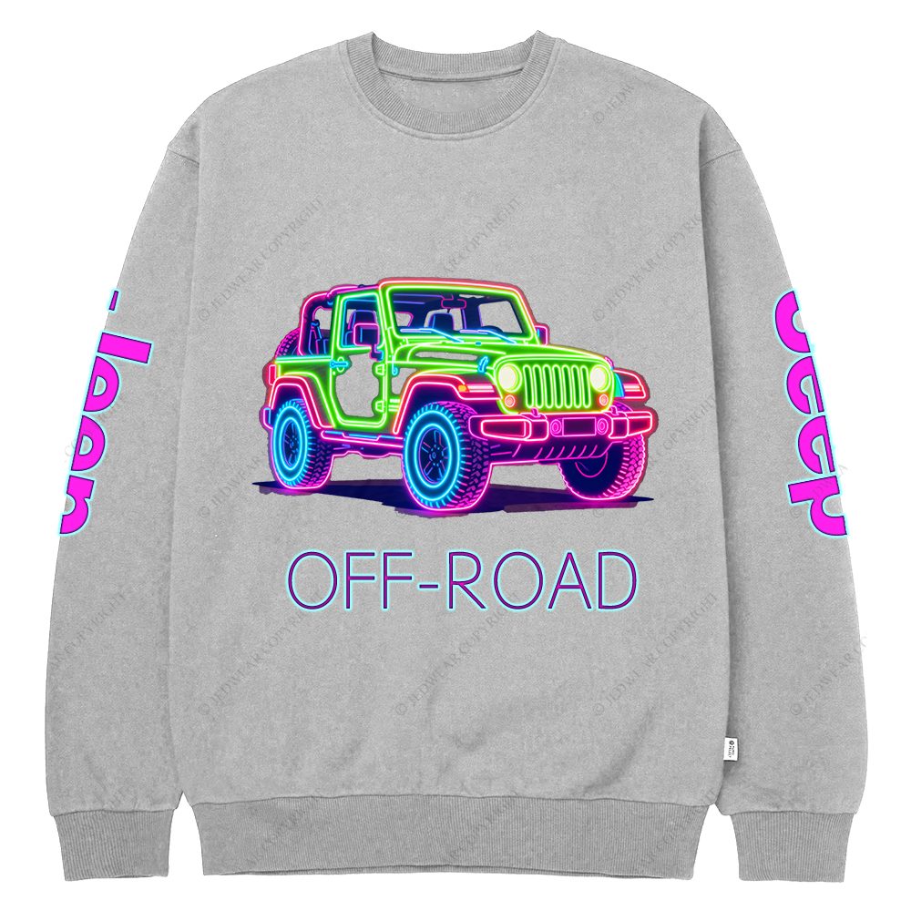 Colorful Neon Lines Off-Road Car Jp Crew Neck Sweatshirt
