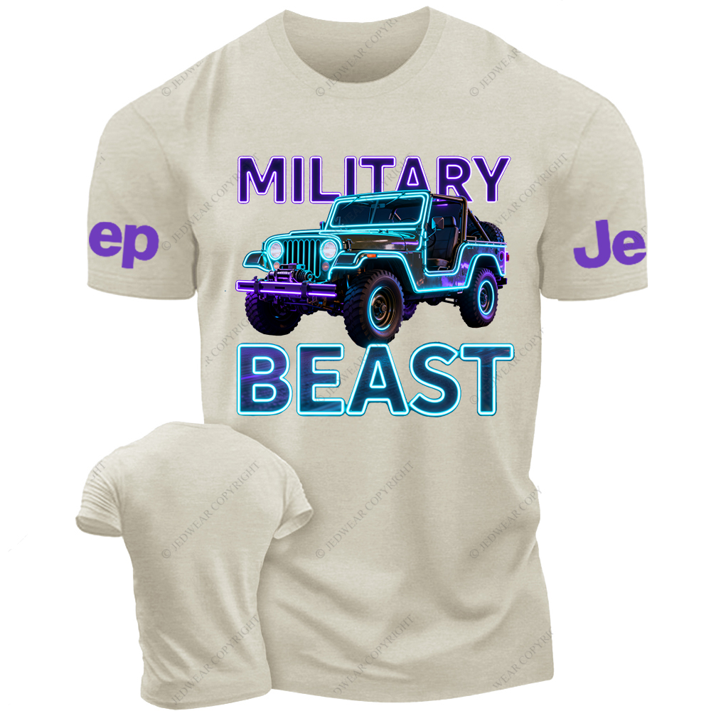 Colorful Neon Lines Off-Road Military Beast Jp T-Shirt