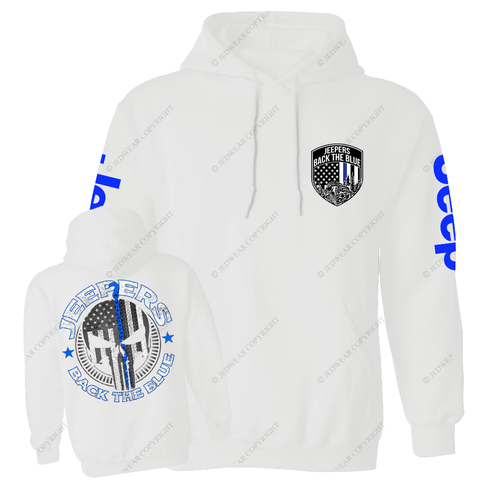 Policeman Jp Back The Blue Police Skull Jp Casual Hoodie