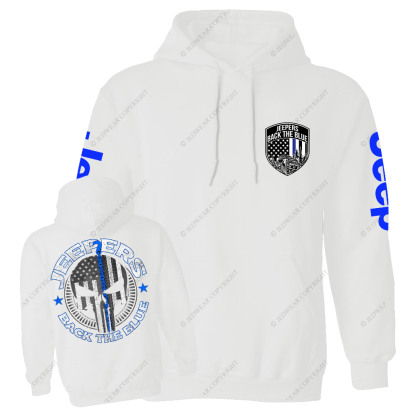 Policeman Jp Back The Blue Police Skull Jp Casual Hoodie