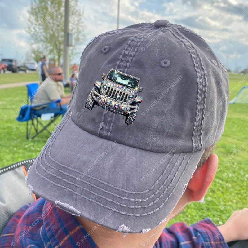 Bling Sparkle Rhinestone Car Glam Girl Jp Baseball Cap